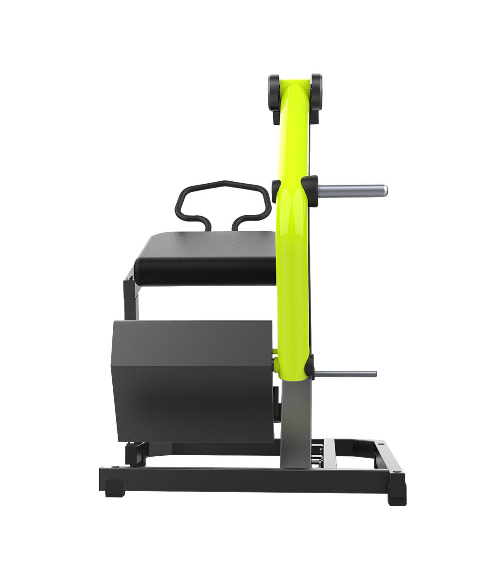 DHZ Fitness Rear Kick - Y940, specifically a rear kick machine with black padding and a bright yellow support structure.